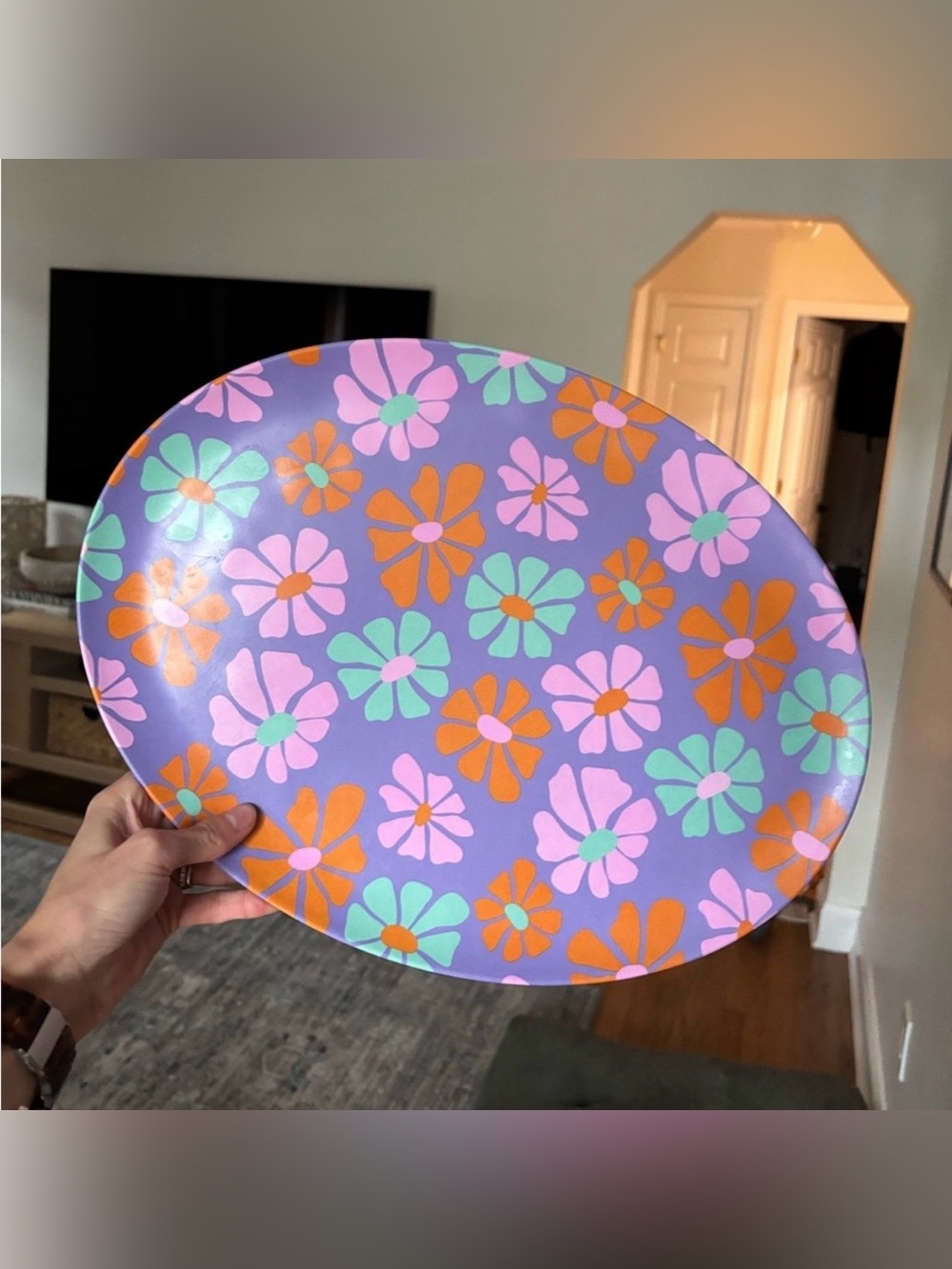 Target hippie fun floral BBQ serving tray never used